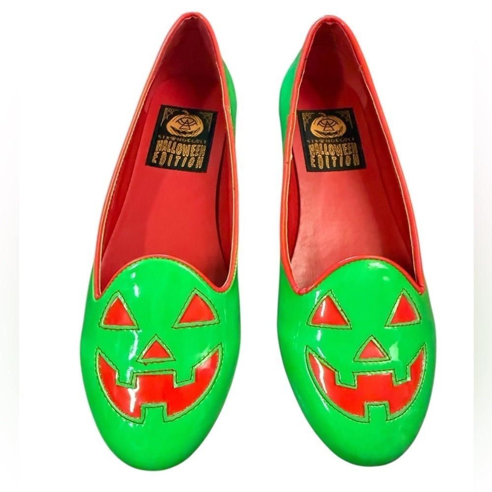 STRANGECVLT JACKOLANTERN Lydia FLAT PATENT Orange/ Green Size 7